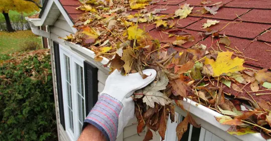 cleaning out gutters